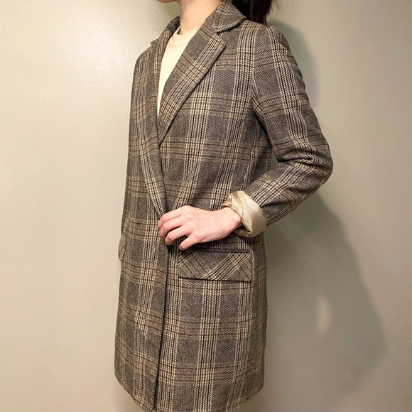 ZARA Plaid Long Blazer - Picture 2 of 5